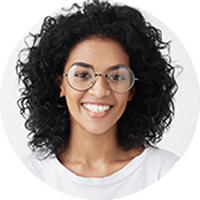 Young Woman with curly black hair