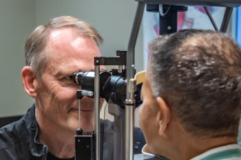 Senior Woman Getting Eye Exam