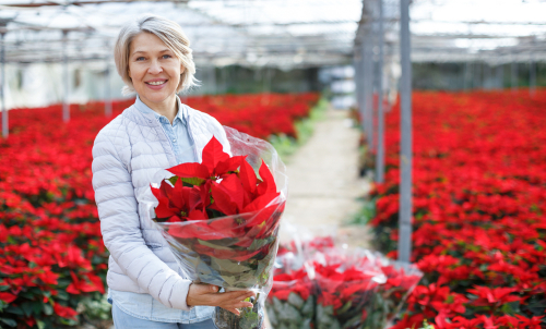 Woman with flowers