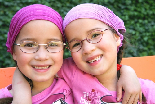 Two girls with glasses